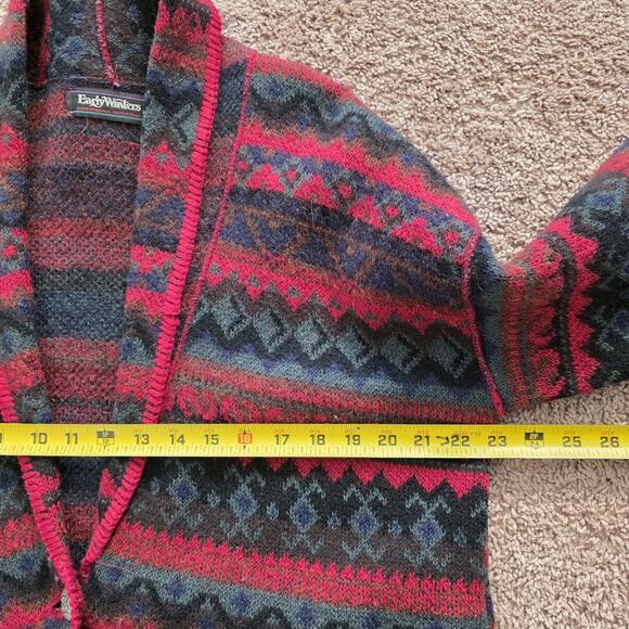 Vintage Aztec Southwestern Wool Cardigan Jacket Womens XL Button Up Boho Retro - Picture 8 of 10